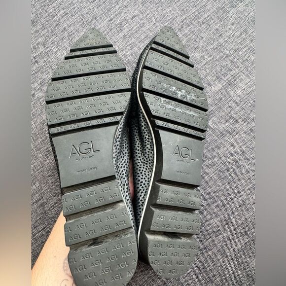 AGL Attilio Giusti Leombruni Micro Pointed Toe Loafer Gray Mini Leopard spot 6 - Picture 3 of 10